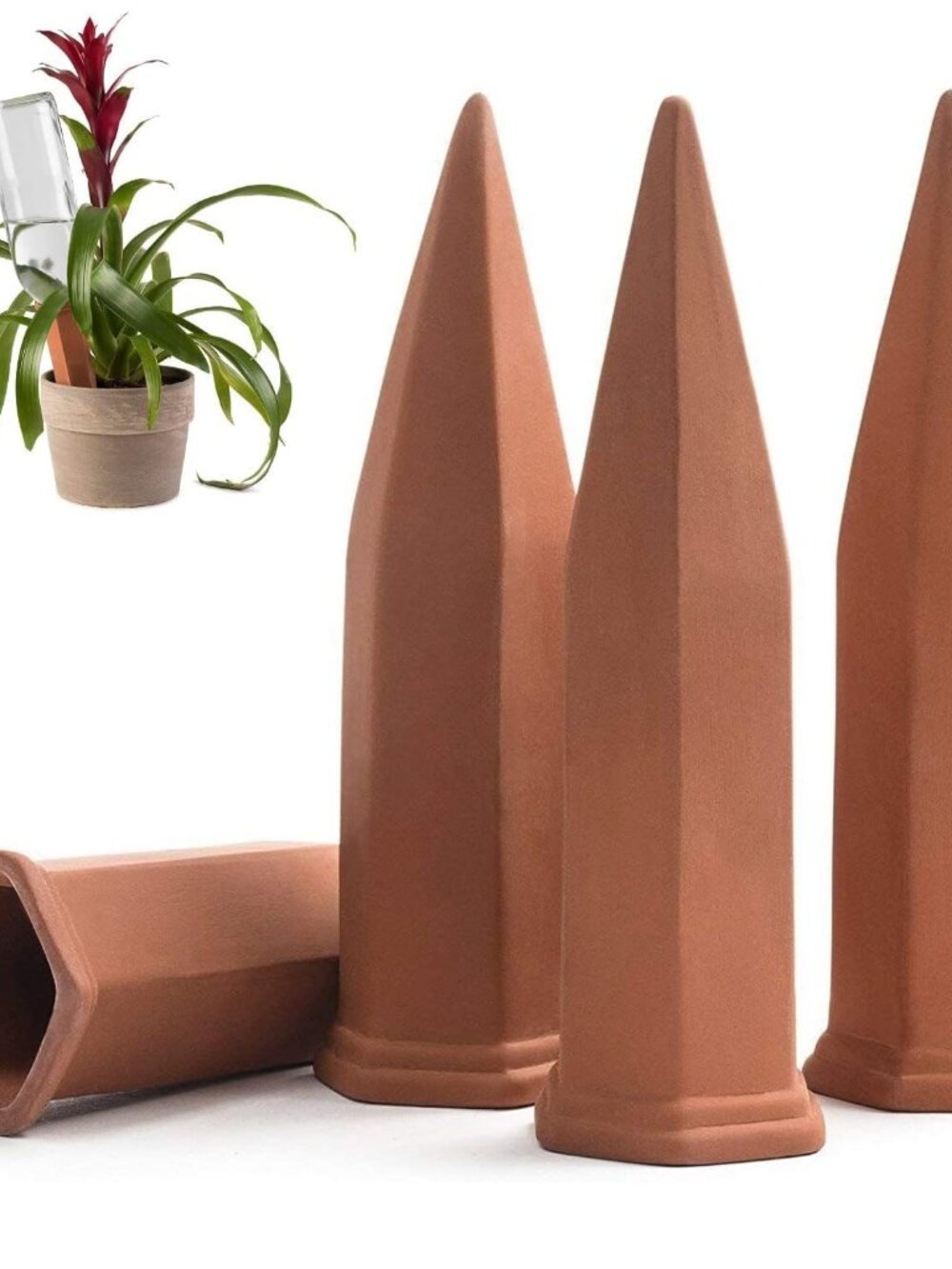 Ceramic Terracotta Self Watering Spikes 4 Pack Vacation Automatic Plant Waterer